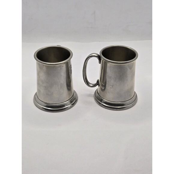 Sheffield Other - PAIR English Pewter Mini Mug or Tankard Shot Glass Made in Sheffield England